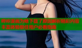 哔咔漫画为啥下载了原因解析精彩内容丰富体验极佳用户必看指南