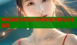 哔咔漫画为何还未开放使用详解与未来展望